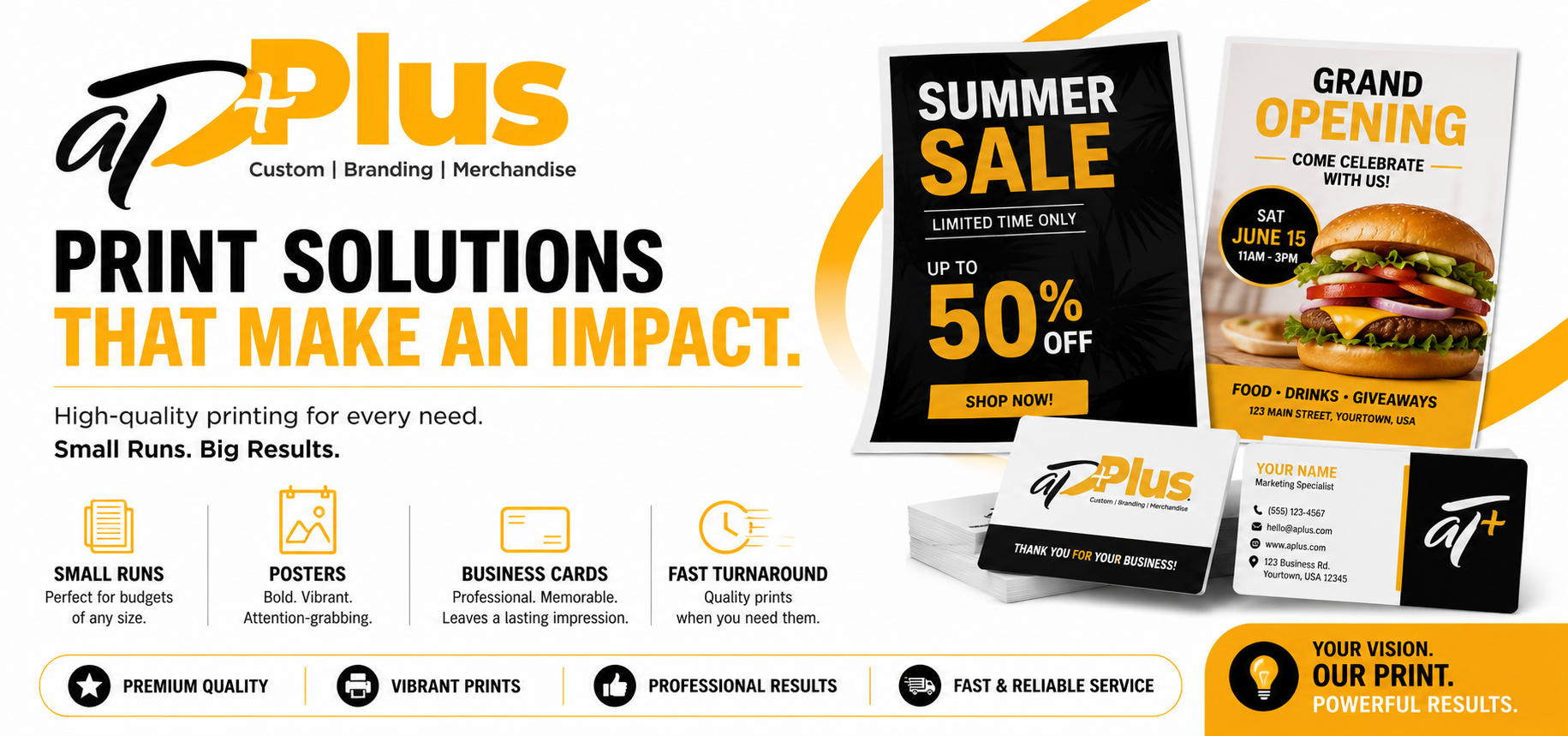 Print solutions that make an impact — posters, business cards and fast turnaround